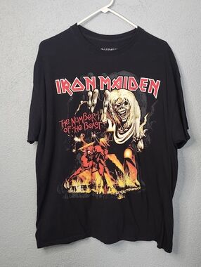Iron Maiden Black 'The Number of the Beast' Graphic Tee